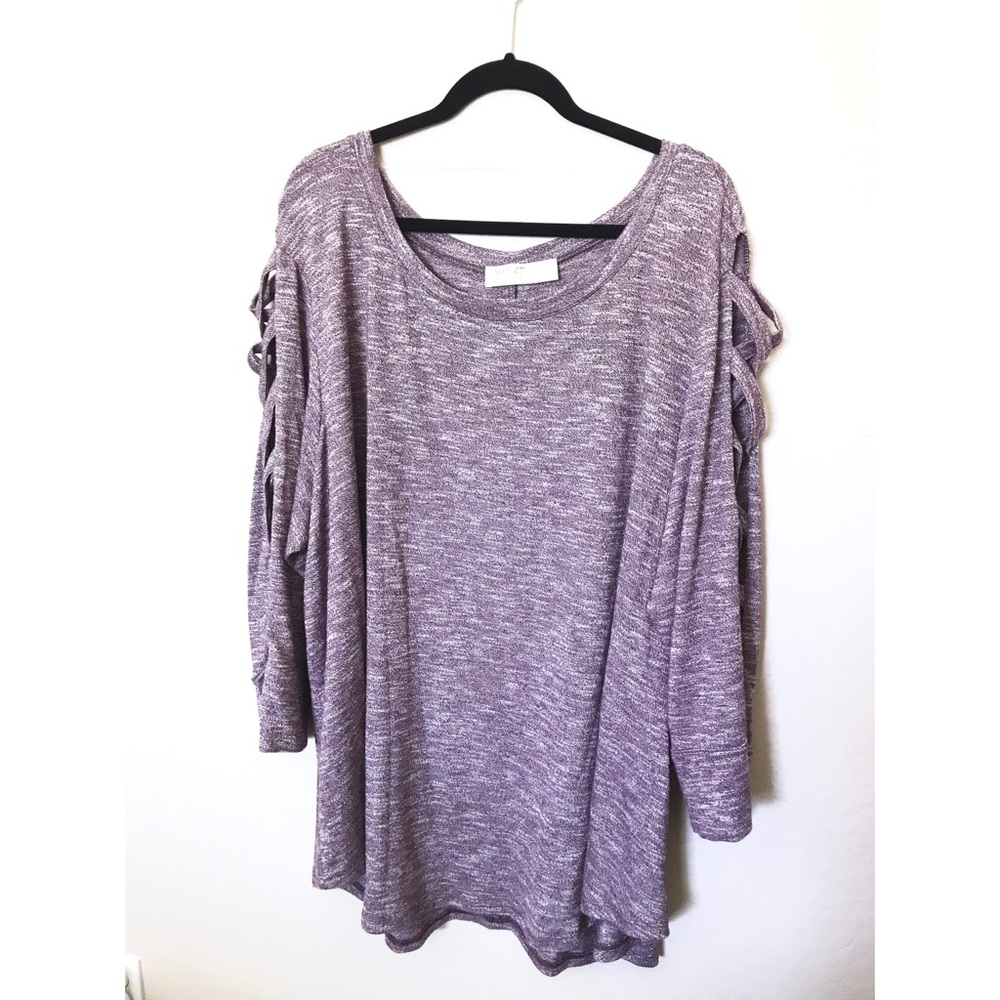 Crisscross Cold-Arm Lightweight Sweater 4x 28/30w